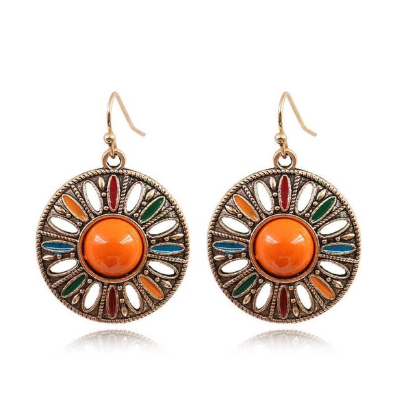 Round Hollow Out Design Earrings - Picture 1 of 4